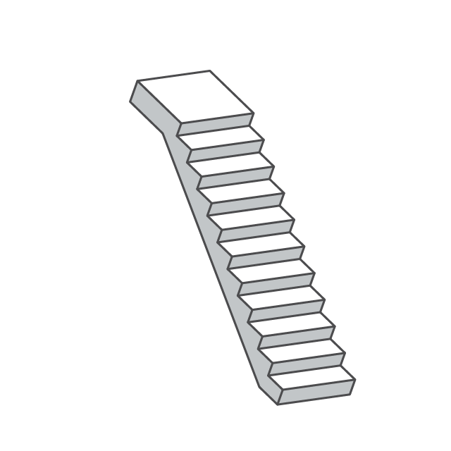 踊り場の無い直線階段イラスト
