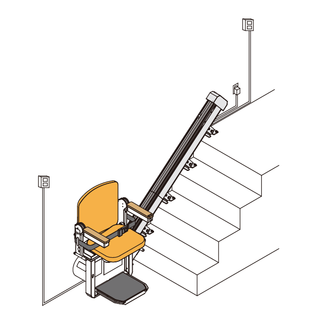 直線階段用階段昇降機イメージ
